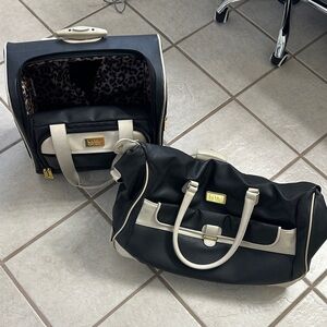 Nicole Miller Black and Cream Travel Bags